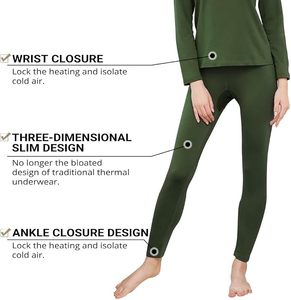 Leggings noirs taille haute pour femmes, coupe ajustée, tricotés en coton et élasthanne, couleur unie, respirants, longueur intégrale, pour l'hiver et le quotidien - Product Image 5