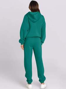 <b>Women</b> Two Piece Tracksuit Set Oversized Hoodie and <b>Jogger</b> Pants Casual Sportswear Soft <b>Fleece</b> Loungewear Bulk Wholesale - Product Image 4