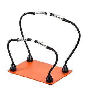 Station de soudage à trois mains magnétiques avec 4 bras flexibles, outil de troisième main avec pinces crocodiles, en acier robuste antidérapant B - Product Image 1