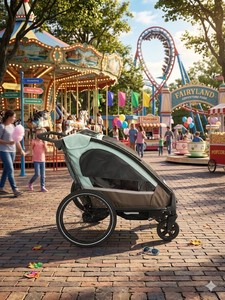 3-IN-1 Aluminum Alloy Child Bike Trailer/Stroller/Jogger with Independent Suspension 20inch Air-Filled Bike Trailer - Product Image 5