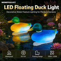 Momovalley 33cm DC12V Lumières LED Extérieures Rustiques Modernes 3D en Forme de Canard Mandarin avec Télécommande pour Événements Jardin Patio