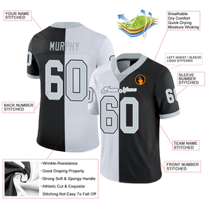 เสื้อฟุตบอลอเมริกันแบบสั่งทำพิเศษสำหรับผู้ชาย ระบายอากาศได้ดี สวมใส่สบาย แขนสั้น พร้อมลายทีม ชุดกีฬา - Product Image 3