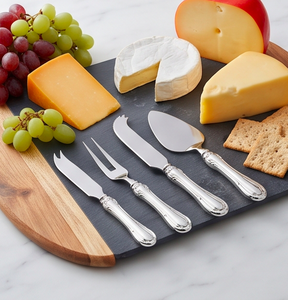 Ensemble de couteaux à fromage en acier inoxydable argenté, 3 pièces avec fourchette et spatule, manche vintage pour usage en cuisine - Product Image 6