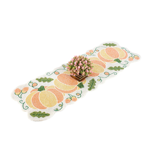 High Quality Cotton <b>Table</b> <b>Runner</b> Embroidered Beaded Design Luxury Patterned Kitchen Home Decor Mat for Christmas Low Price - Product Image 4