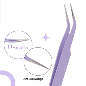 Meilleures pinces à cils en acier inoxydable, pinces à extensions de cils à pointe droite et courbée, qualité supérieure - Product Image 5