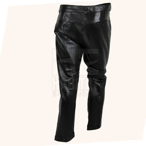 Pantalones de cuero para hombre de calidad premium, con un look moderno, cómodos, de cuero genuino, para uso diario. - Product Image 4