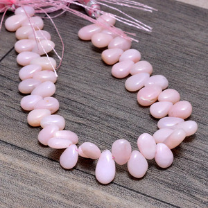 Opal 6x9mm Gemstone Pear Briolette Smooth Beads Natural Peruvian <b>Pink</b> Opal Semi Precious Gemstone Loose Beads for Jewelry Making - Product Image 4