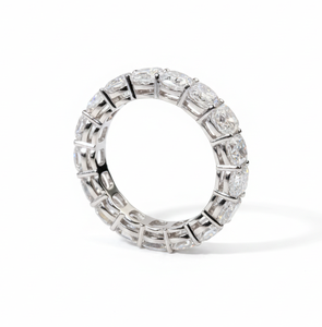 Bague de mariage étincelante en diamant de laboratoire taille coussin Infinity, en argent sterling massif 925, or blanc 14K 18K - Product Image 2