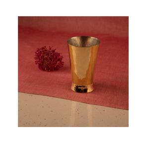 Verre à boire haut en cuivre doré avec texture martelée à facettes pour eau, jus, table à manger, maison, restaurant, hôtel - Product Image 5