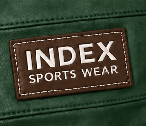 Chaqueta de Cuero Sintético Verde para Hombre, Estilo Motero, Cuello Alto, Cierre de Cremallera, Logotipo Grabado, Estilo Moto, para Otoño - Product Image 6