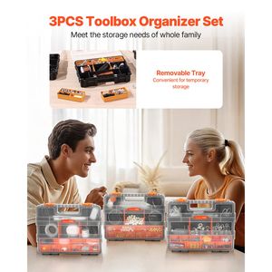 High Quality 3-Pack <b>Small</b> Parts Organizer 21 Compartments <b>Tools</b> <b>Box</b> with Removable Dividers Hardware Storage <b>Box</b> - Product Image 3