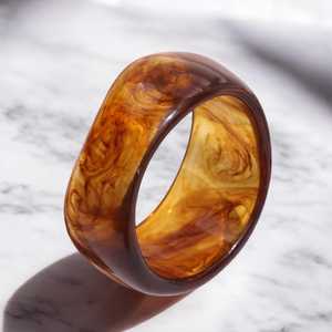 Handmade Heavyweight Thick Resin Bangle – Chunky Solid Color <b>Stacking</b> Cuff, Bold Statement Wristband Jewelry for Women - Product Image 2