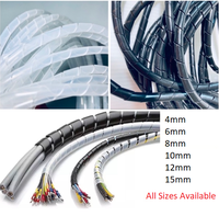 Fundas de Cable de PE de 4 mm, 6 mm, 8 mm, 10 mm, 12 mm, 15 mm, 19 mm, 25 mm, 32 mm, Herramienta de Protección de Cables y Alambres, Bandas Espirales Protectoras de Cables