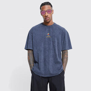 Camisetas de Algodón para Hombre, Estilo Vintage, Holgadas, Lavado Ácido, Camisetas Casuales Básicas Unisex, Camisetas Extra Grandes para Hombre - Product Image 2