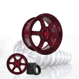 3R Aluminium Alloy Passenger Car <b>Wheel</b> CANDY RED JDM VOLK 15 Inch 4 Hole 100 04115-V33 - Product Image 1