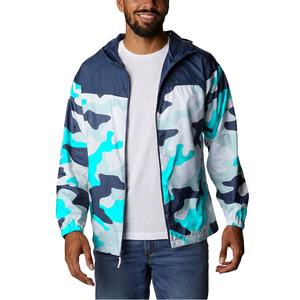 Men's Camouflage Hooded Windbreaker <b>Jacket</b> <b>Lightweight</b> Polyester Zipper Casual <b>Summer</b> Outdoor Wear - Product Image 6