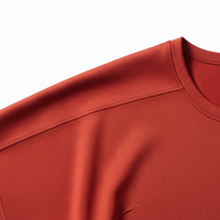T-shirt décontracté pour homme en jersey 100 % coton, col rond, manches courtes, couleur rouge clair, coupe ample, ultra doux, respirant, imprimé numérique, 220g