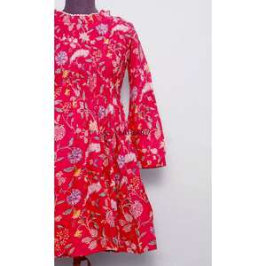 Blusa de Algodón 100% con Estampado Floral Vintage, Cuello Mandarín, Mangas Cortas Abullonadas, Lavable, de Secado Rápido, Estilo Casual y Femenino - Product Image 2