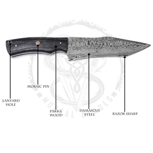 Cuchillo de Caza Profesional Hecho a Mano, Hoja Fija, Mango de Madera Pakka, Cuchillos para Exteriores - Product Image 6