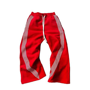 Pantalones de chándal de algodón informales para hombre, pantalones ligeros con cordón para primavera y otoño, estilo frontal plano de algodón 100% - Product Image 5