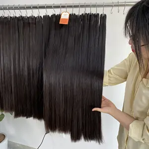 Rambut manusia Vietnam kelas 12A ekstensi rambut lebar 8-40 inci ekstensi rambut pakan lurus hitam