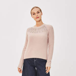 Suéteres de punto casuales para hombre, de lana sólida 100% algodón, con cuentas cosidas a mano. - Product Image 1