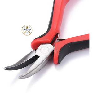 Pince à bec courbé de 5 pouces sans dents, rouge, pour bijoux, outils de fabrication de bijoux, 1 pièce - Product Image 4