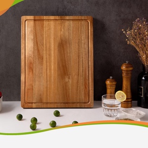 Juego de 3 Tablas de Cortar de Madera de Acacia y Bambú con Soporte, Aptas para Lavavajillas, Resistentes a Cuchillos, para Carne, Queso, Frutas y Verduras - Product Image 5