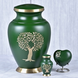Handcrafted European Style Blue Solid <b>Cast</b> Brass Cremation Urn for Human Ashes Adult Funeral Memorial Silver Floral Design - Product Image 5