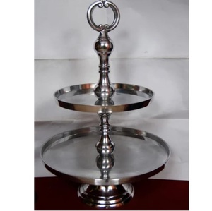 Customized Size Golden Designer Metal Cake Stand Classic Stylish New Metal 2 Tier Cake Stand At Wholesale Price - Product Image 1