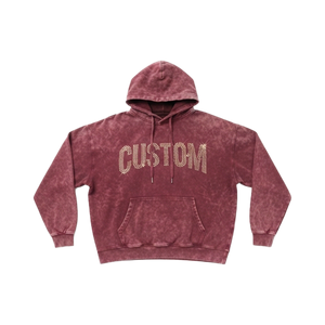 Sudadera con Capucha Personalizada con Pedrería, Amarilla, Corte Regular, Unisex, 100% Algodón, Felpa, Informal, para Invierno, Estilo Urbano, Lavado Ácido - Product Image 4
