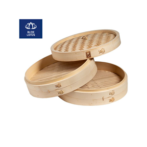 Cuisinière vapeur en bambou écologique, sûre et propre, ustensile de cuisine en bois pur, idéale pour la cuisson vapeur des légumes et des fruits de mer, directement du fabricant. Excellent rapport qualité-prix. - Product Image 1
