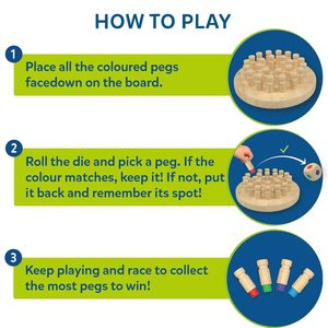Jeu de mémoire en bois Skillmatics Colour Crush avec 24 pions et un dé pour 2 à 6 joueurs, de 4 à 99 ans - Product Image 4