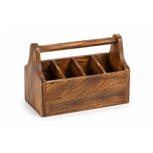 Support de télécommande en bois de manguier en gros |   Organisateur de rangement rustique brun - Product Image 1