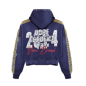 Ensemble de survêtements unisexes haut de gamme pour l'hiver, style streetwear, à capuche, grandes tailles, respirant, personnalisable avec strass, couleur unie - Product Image 5