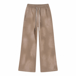 Pantalones Deportivos Personalizados con Lavado Ácido, Estilo Vintage, de Alta Calidad, Sueltos, con Felpa, Bordado Desgastado, Ropa Urbana - Product Image 4
