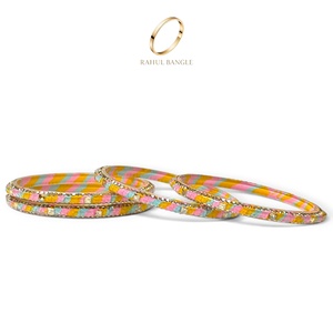 Bracelets en verre kashmiri multicolores fantaisie pour femmes, design en cristal, pour mariage, festival, bijoux indiens - Product Image 4