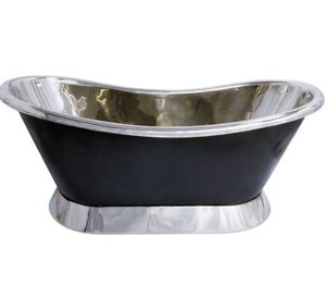 Bañera Independiente de Cobre con Borde Negro, Rectangular, Moderna y de Lujo para el Hogar, para Adultos - Product Image 1