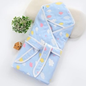 Pink Cotton Baby <b>Blanket</b> Cartoon Print Skin-Friendly Newborn Wrap <b>Kids</b> <b>Hooded</b> Towel - Product Image 3