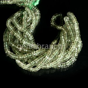 Perles d'améthyste verte naturelle facettées en forme de pneu Heishi 5-6mm, perles de pierres précieuses d'améthyste en vrac pour la fabrication de bijoux, prix de gros - Product Image 4