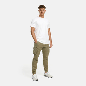 Men's Khaki Cargo Pants Straight Fit Multiple Pockets Canvas Material Casual Style Midweight Cotton Breathable Autumn Wear - Product Image 6