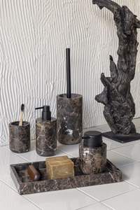 Trending Design Modern Luxury Marble Bathroom Accessories <b>Set</b> With <b>Soap</b> Dispenser Toothbrush Holder And Tray - Product Image 6