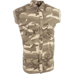 Camisa Vaquera Ligera de Cuero DM4009 para Hombre, Talla X-Large, Color Arena, Estilo Camuflaje con Corte Deshilachado y Sin Mangas, 2025 - Product Image 2
