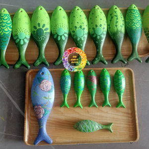 Wooden Fish Craft Unfinished Wooden Fish <b>Painting</b> Wall Decor Art <b>Painting</b> Wooden Fish Unfinished Wood Fish Creative Kid Art - Product Image 4