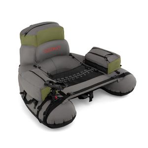 Bouée de pêche gonflable 350 lbs avec 2 chambres à air, porte-canne et règle de mesure verte + grise - Product Image 2