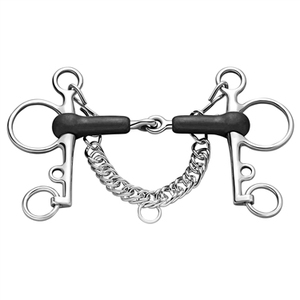 Bocado de Pelham de Goma Articulado, Bocado para Caballo de Acero Inoxidable con Boquilla de Goma, Equipo de Entrenamiento Ecuestre y Control de Monta - Product Image 6