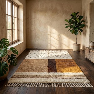 Tapis Beni Ourain marocain en laine berbère noué à la main, tapis géométrique bohème fait main, taille personnalisée, vente en gros - Product Image 4