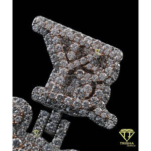 <b>Custom</b> Iced Letter Pendant <b>Necklace</b> Hip Hop Lab Grown Diamond <b>Name</b> Pendant GIA Certified Rhodium Plated Gold Silver Jewelry Gift - Product Image 3