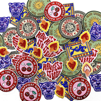 Conjunto de parches bordados con diseño de cereza y Roma para chaquetas de mujer