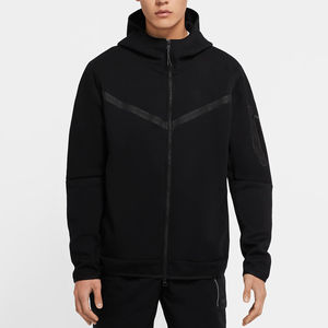 Sudadera con capucha de forro polar técnico para hombre, con cremallera completa, de tejido de algodón ligero que brinda calidez, de alta calidad, con logotipo personalizable ODM - Product Image 3